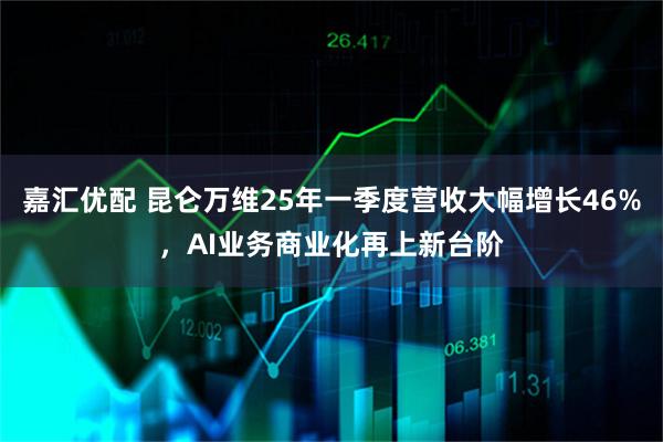 嘉汇优配 昆仑万维25年一季度营收大幅增长46%，AI业务商业化再上新台阶